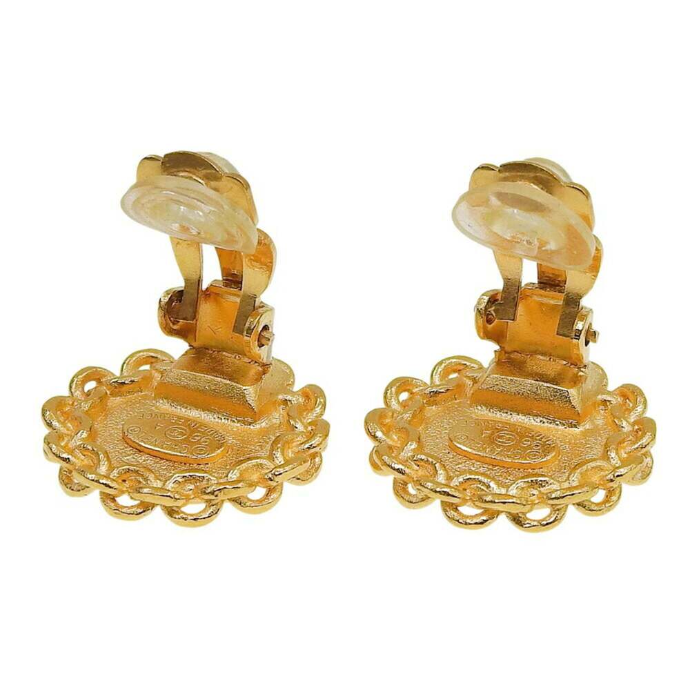 CHANEL Authentic Gold Logo Earrings - Picture 3 of 6